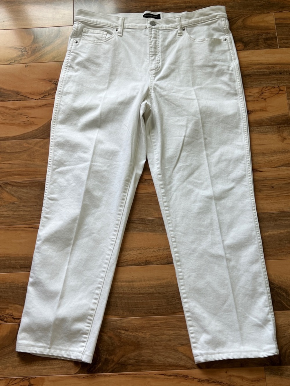 Banana Republic White Slouch Jeans Womens 32/14 Straight Leg Ankle Stretch